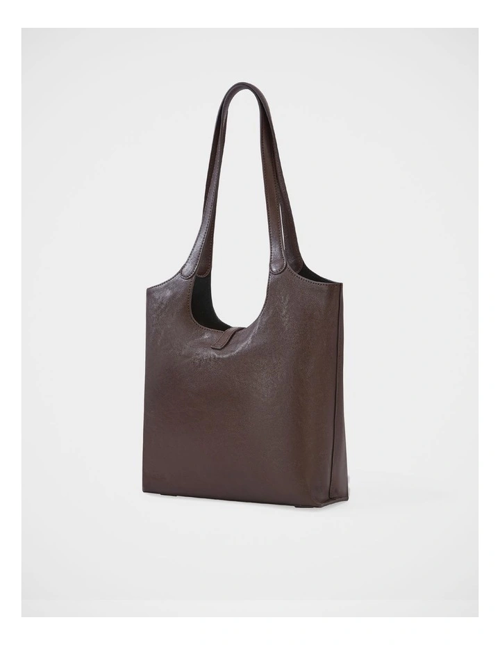 June Leather Shoulder Bag in Brown image 3