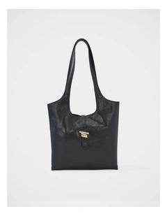June Leather Shoulder Bag in Black