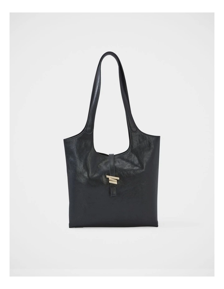 June Leather Shoulder Bag in Black image 1