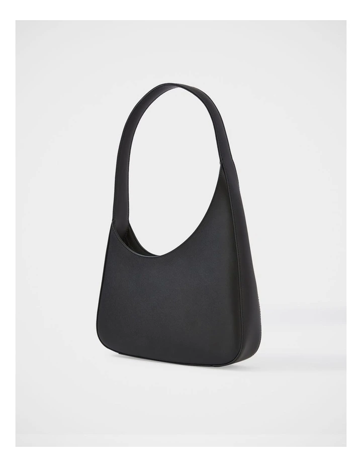 Isra Leather Shoulder Bag in Black image 2