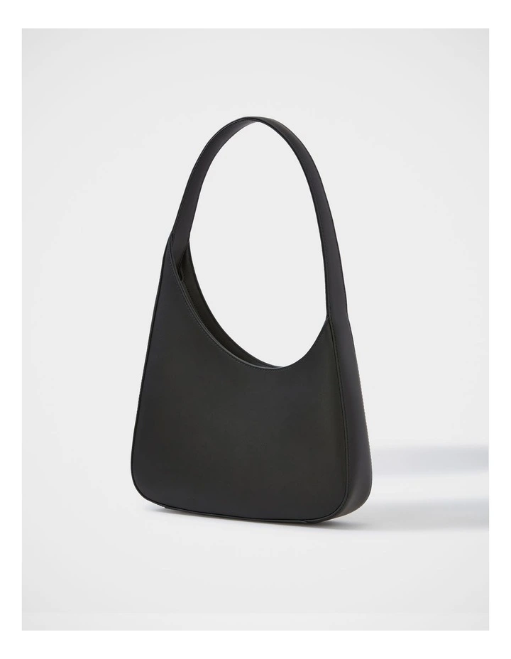 Isra Leather Shoulder Bag in Black image 3