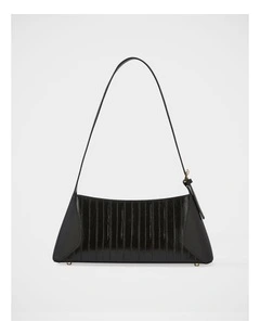 Haven Leather Shoulder Bag in Black