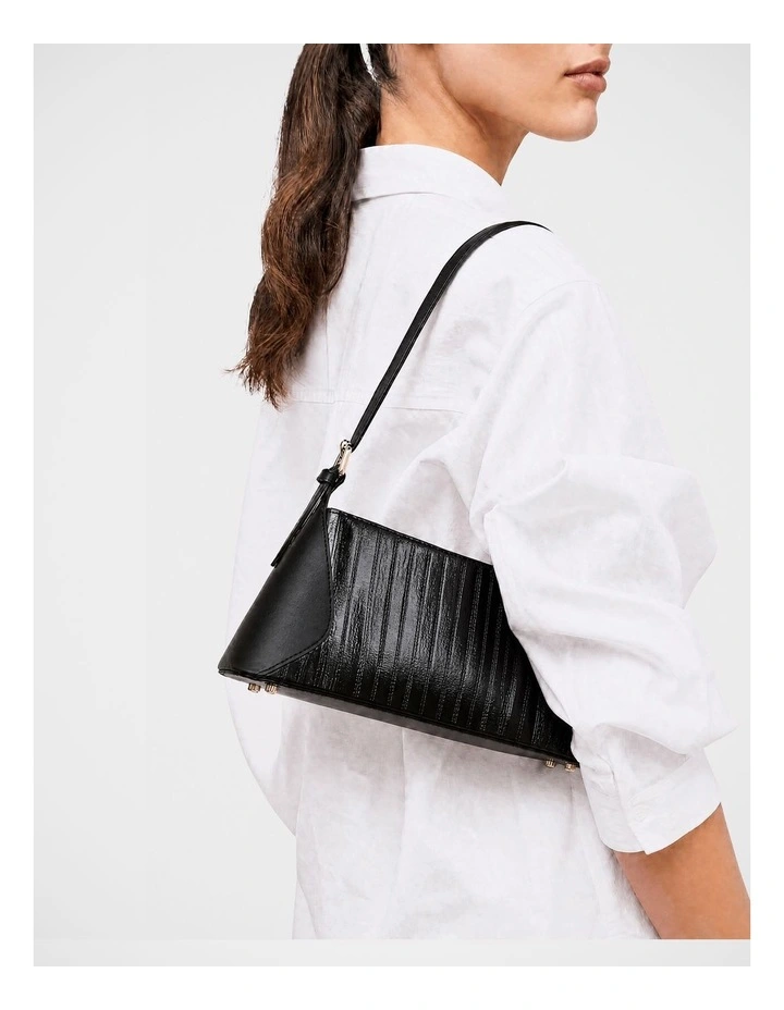 Haven Leather Shoulder Bag in Black image 5