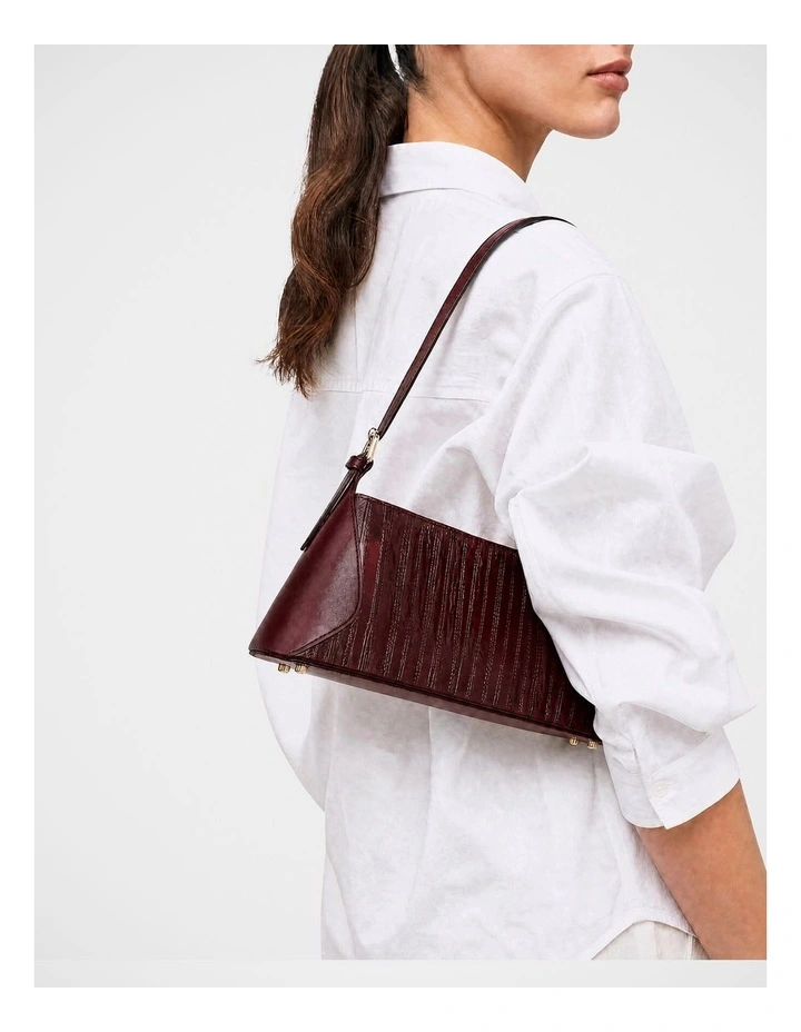 Haven Leather Shoulder Bag in Wine image 4
