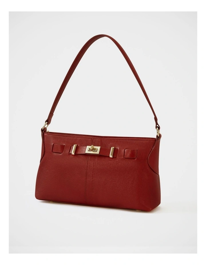 Maxy Leather Shoulder Bag in Dark Red image 2