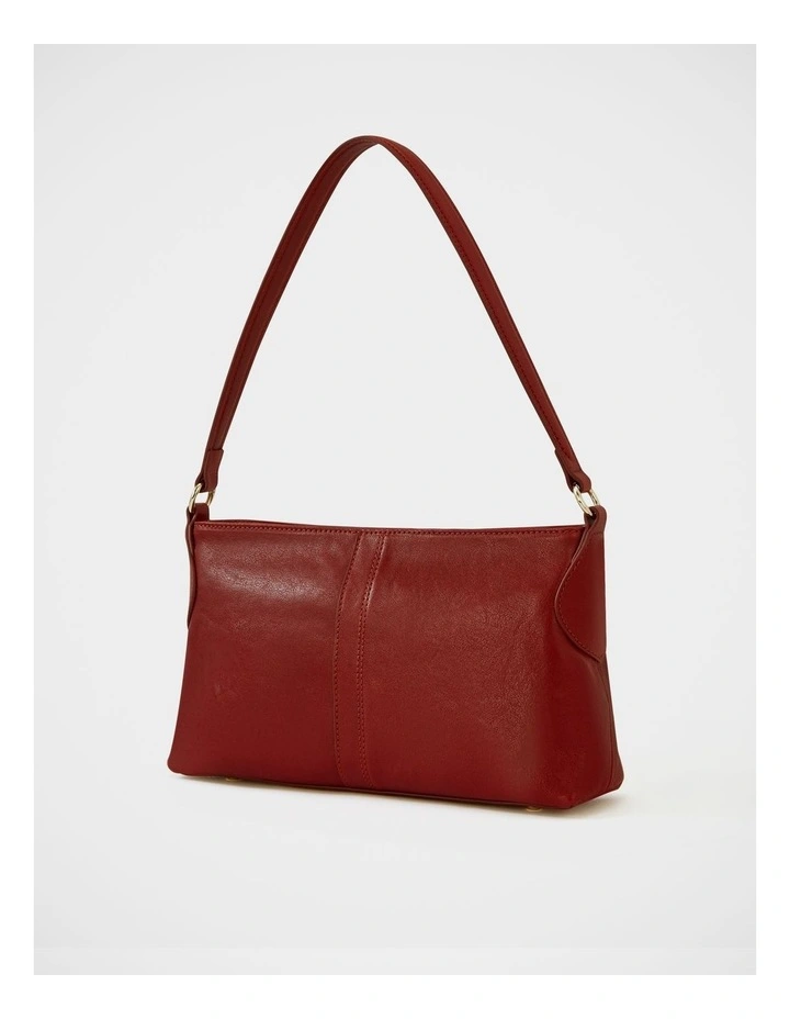 Maxy Leather Shoulder Bag in Dark Red image 3