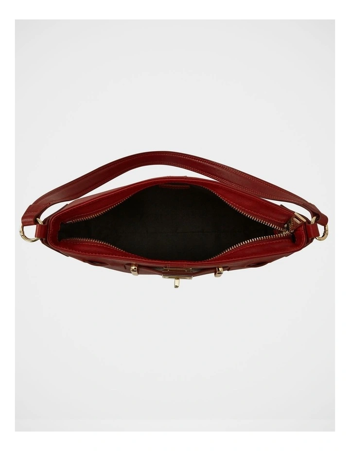 Maxy Leather Shoulder Bag in Dark Red image 6