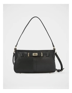 Maxy Leather Shoulder Bag in Black