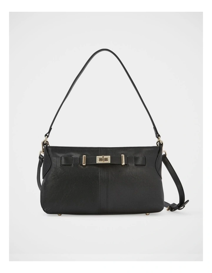 Maxy Leather Shoulder Bag in Black image 1