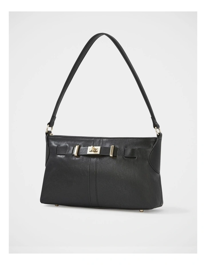 Maxy Leather Shoulder Bag in Black image 2