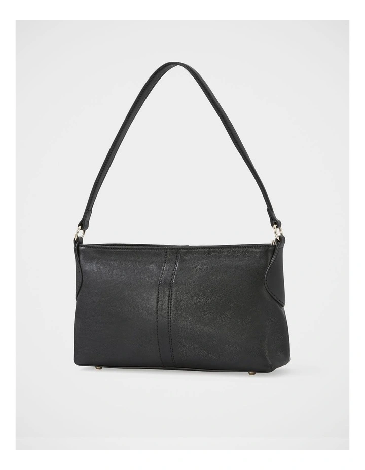 Maxy Leather Shoulder Bag in Black image 3