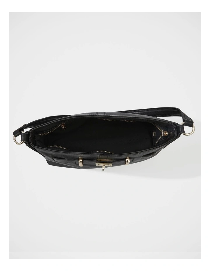 Maxy Leather Shoulder Bag in Black image 6