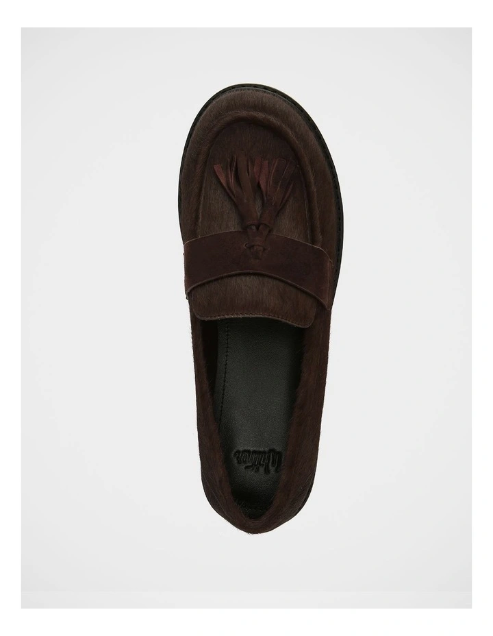 Evelyn Textured Leather Loafers in Chocolate image 5