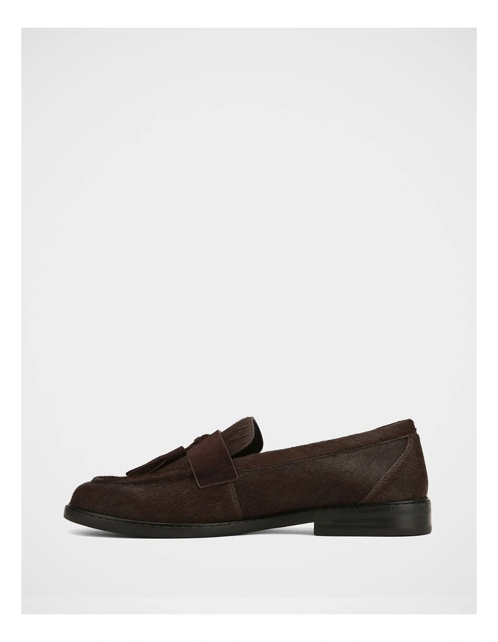 Evelyn Textured Leather Loafers in Chocolate image 6