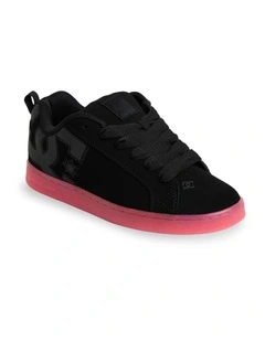 Court Graffik Skate Shoes in Black/Black/Pink