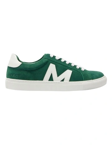 Varsity Leather Sneakers in Green/White