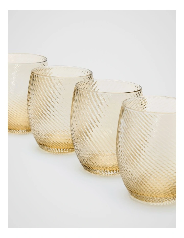 Twist Glasses Set of 4 in Maple image 2