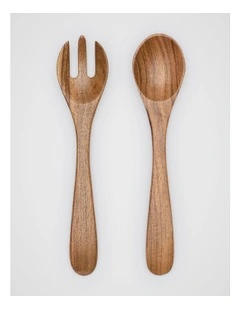 Sawyer Salad Servers in Acacia