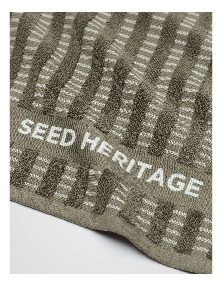 Textured Tea Towel in Olive Leaf image 2