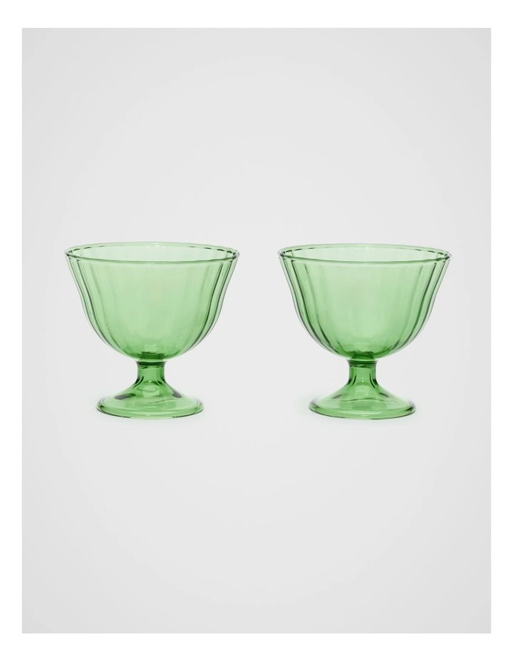 Selene Gelati Glass Set of 2 in Green Apple image 1