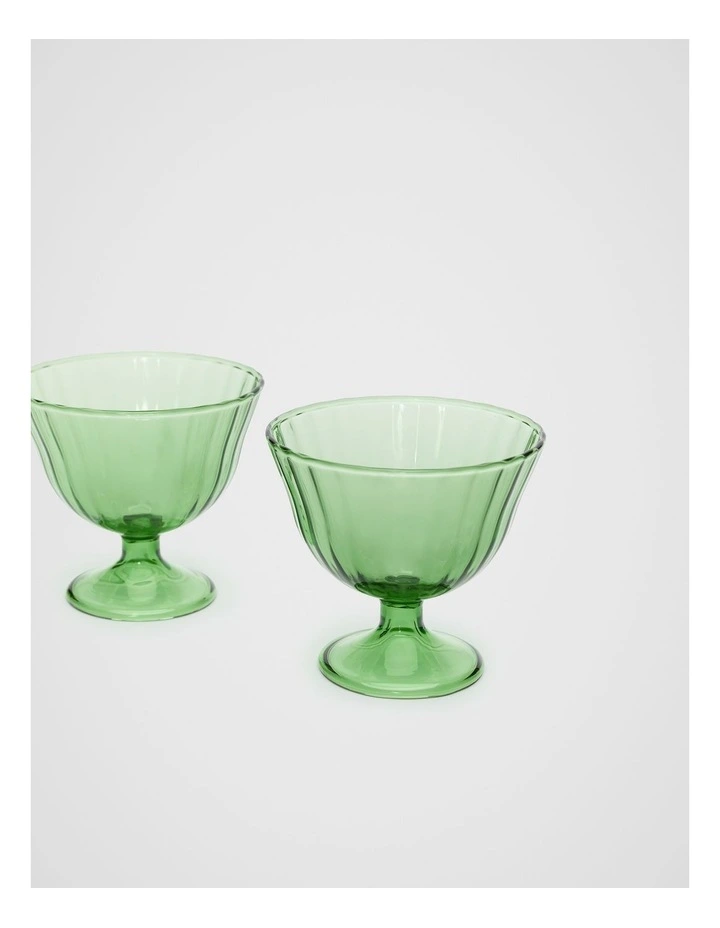 Selene Gelati Glass Set of 2 in Green Apple image 2