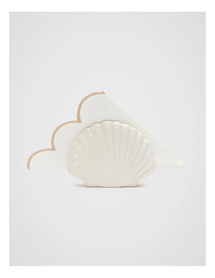 Shell Napkin Holder in Cloud Cream image 3