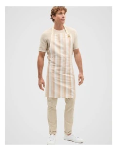 Alyra Stripe Adult Apron in Ecru