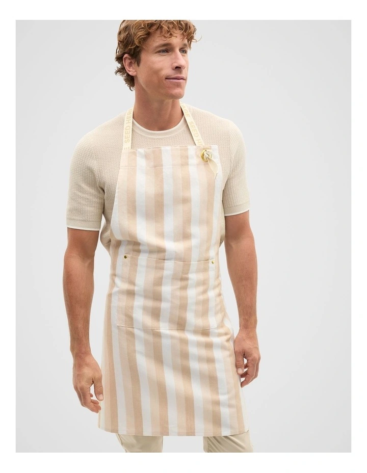 Alyra Stripe Adult Apron in Ecru image 3