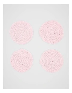 Alyra Crochet Coaster Set of 4 in Fairy Floss