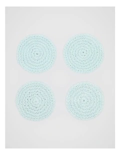 Alyra Crochet Coaster Set of 4 in Skyway