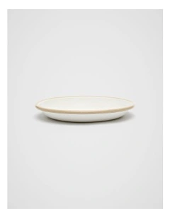 Loretta Enamel Shallow Plate in Cloud Cream