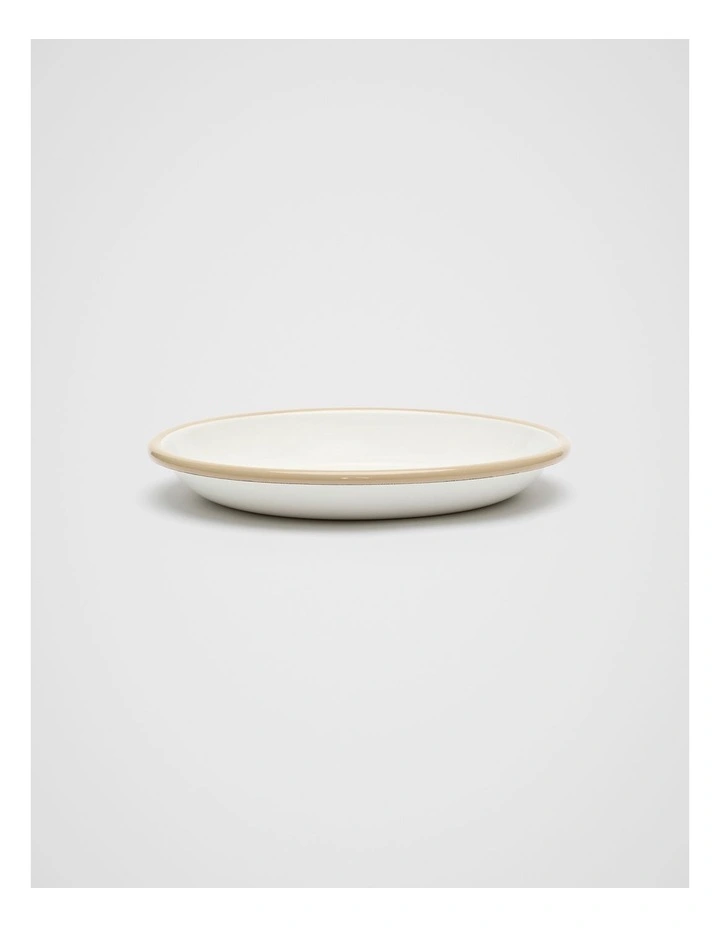 Loretta Enamel Shallow Plate in Cloud Cream image 1
