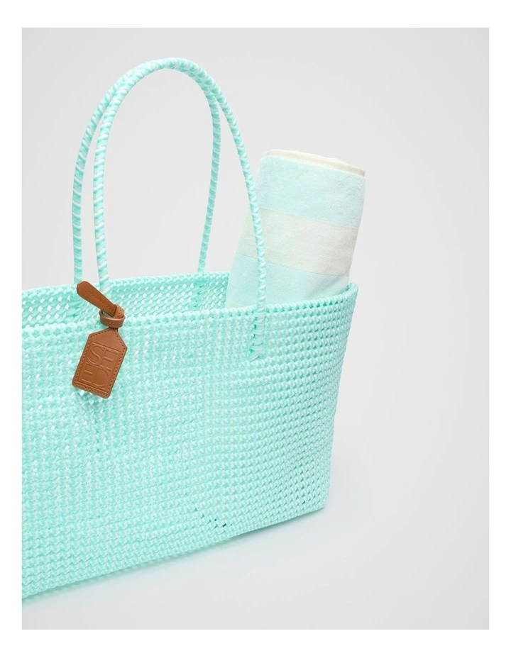 Woven Market Bag in Skyway image 2