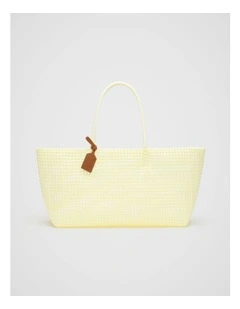 Woven Market Bag in Lemongrass