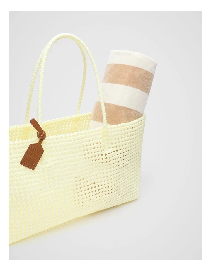 Woven Market Bag in Lemongrass image 2