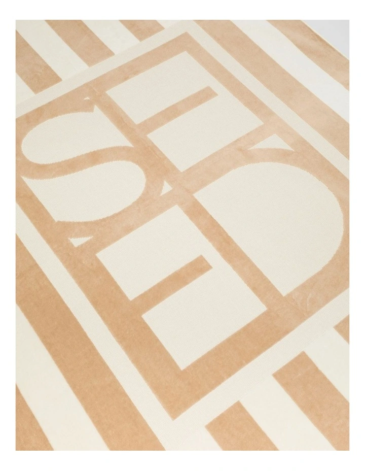 Resort Logo Beach Towel in Ecru image 2