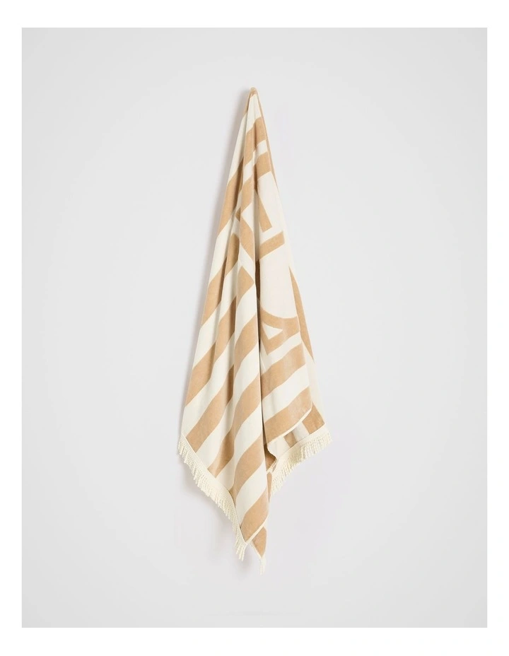 Resort Logo Beach Towel in Ecru image 3