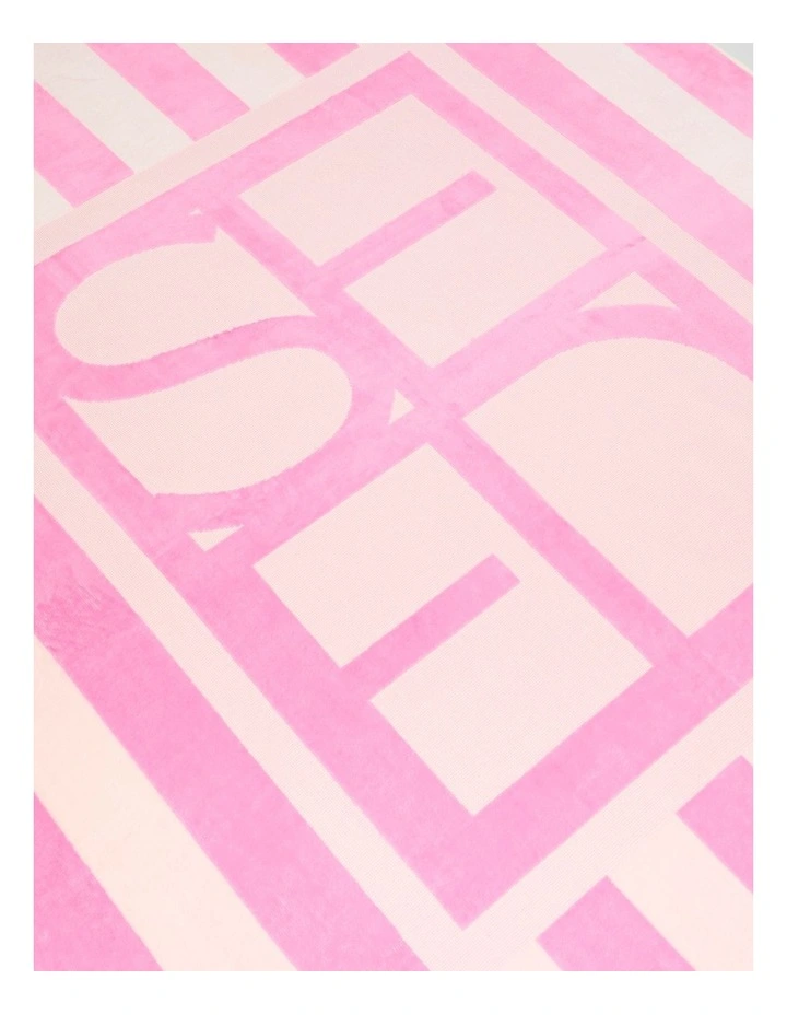 Resort Logo Beach Towel in Fairy Floss image 2