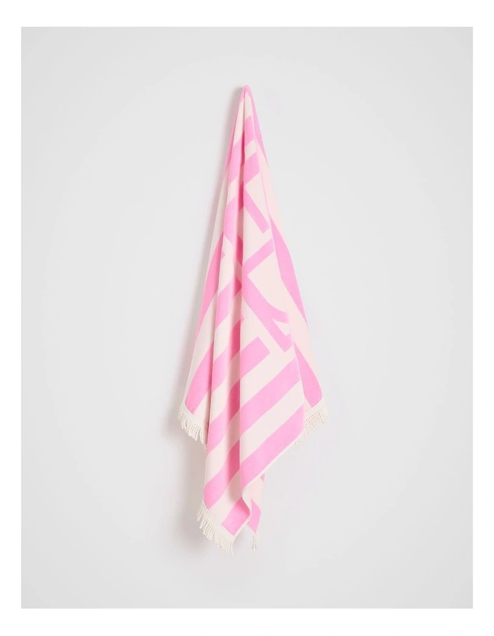 Resort Logo Beach Towel in Fairy Floss image 3
