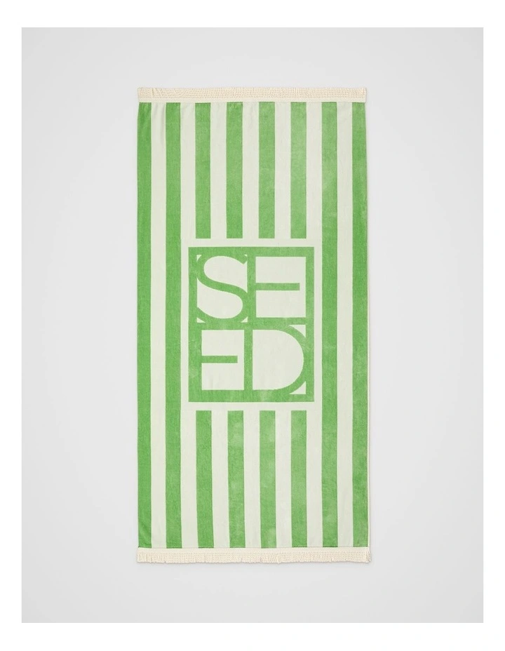Resort Logo Beach Towel in Green Apple image 1
