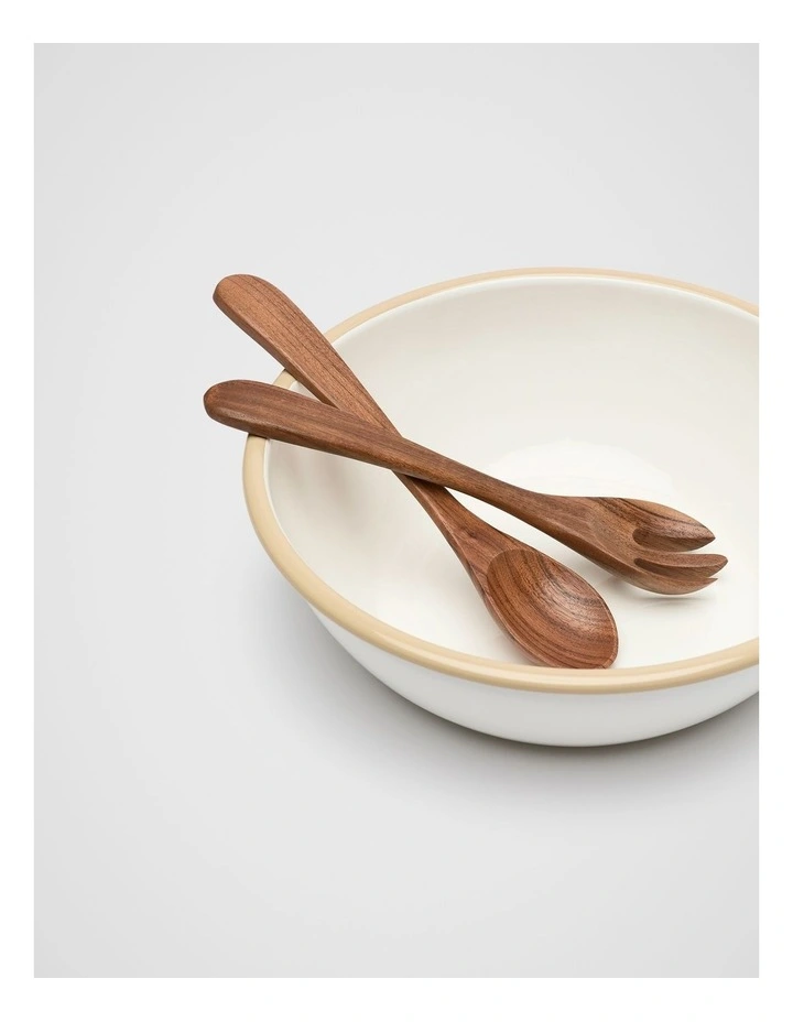 Loretta Large Salad Bowl in Cloud Cream image 3