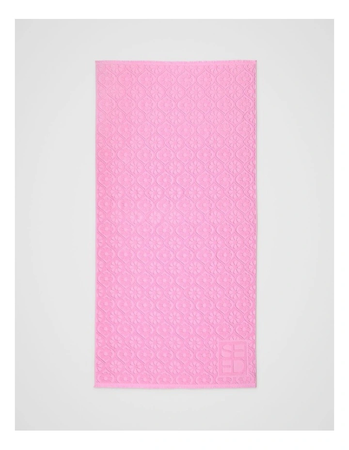 Flower Beach Towel in Fairy Floss image 1