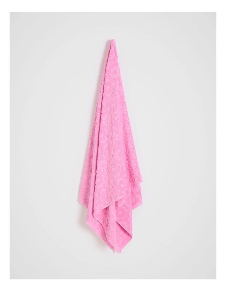 Flower Beach Towel in Fairy Floss image 3