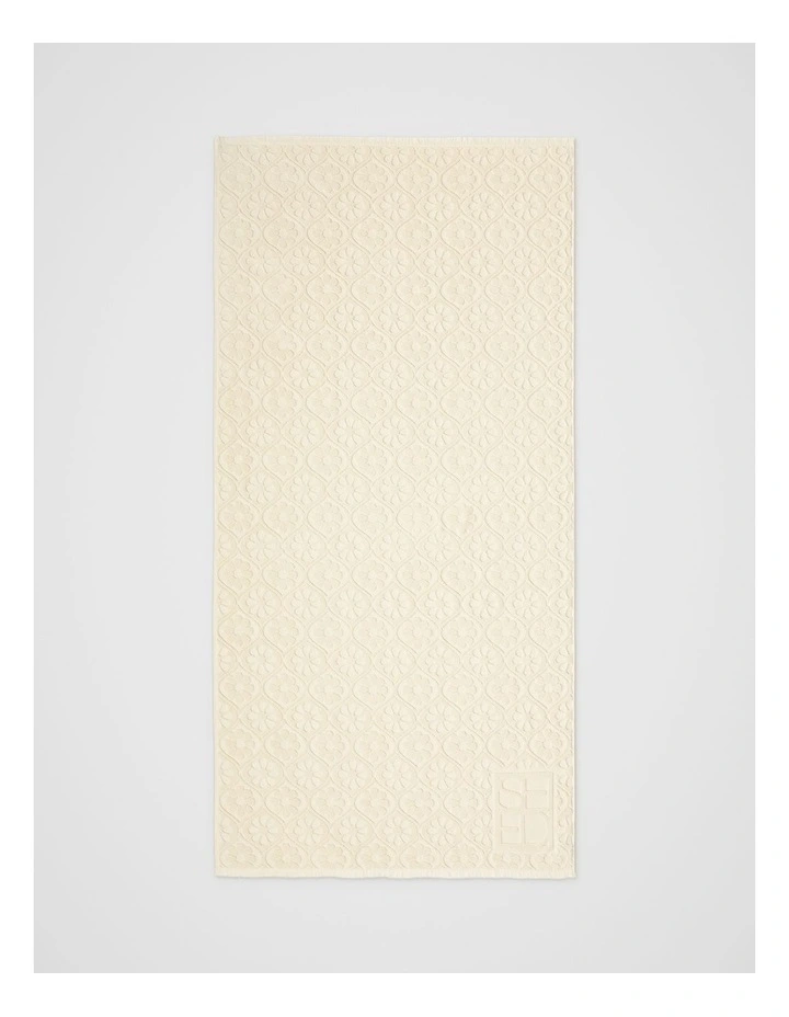 Flower Beach Towel in Butter Cream image 1