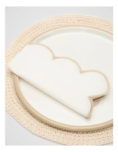Alyra Scallop Napkin Set of 4 in Cloud Cream