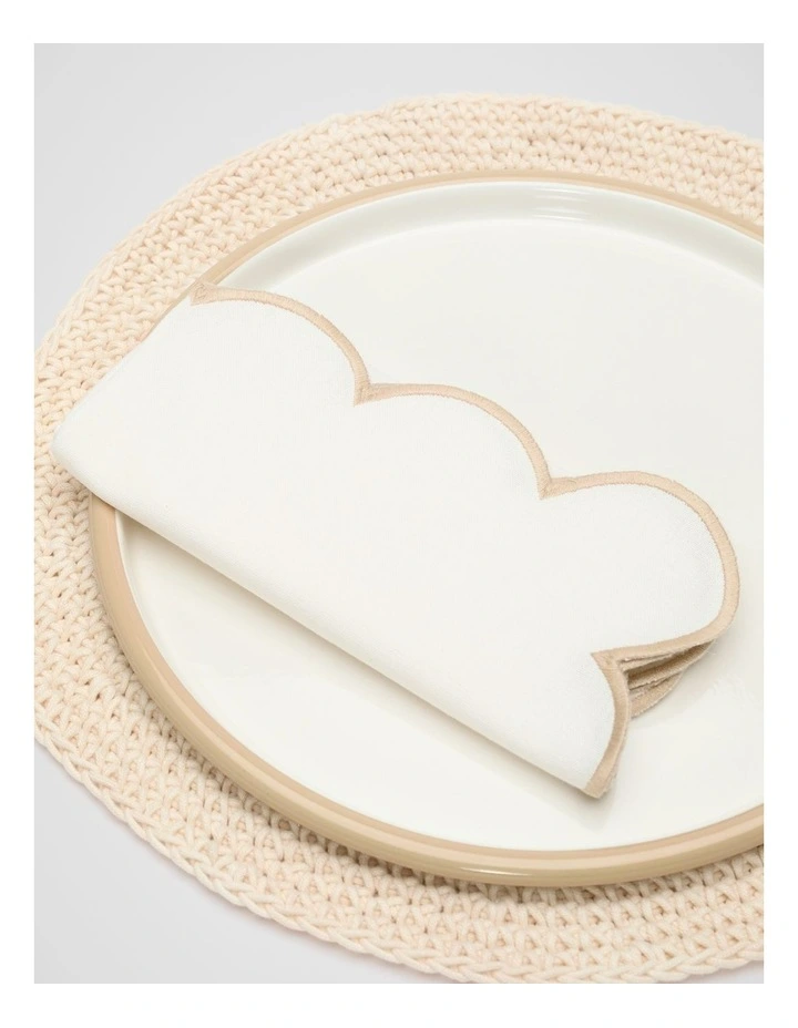 Alyra Scallop Napkin Set of 4 in Cloud Cream image 1