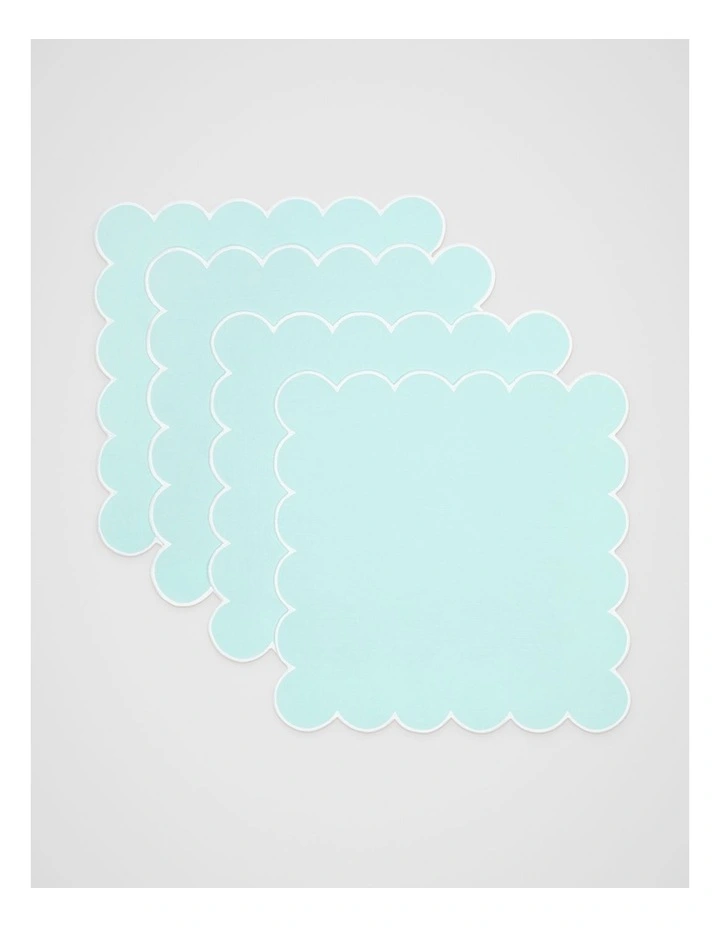 Alyra Scallop Napkin Set of 4 in Skyway image 2