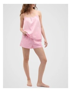 Stripe Cami And Short Pyjama Set in Fairy Floss