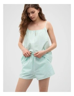 Stripe Cami And Short Pyjama Set in Skyway