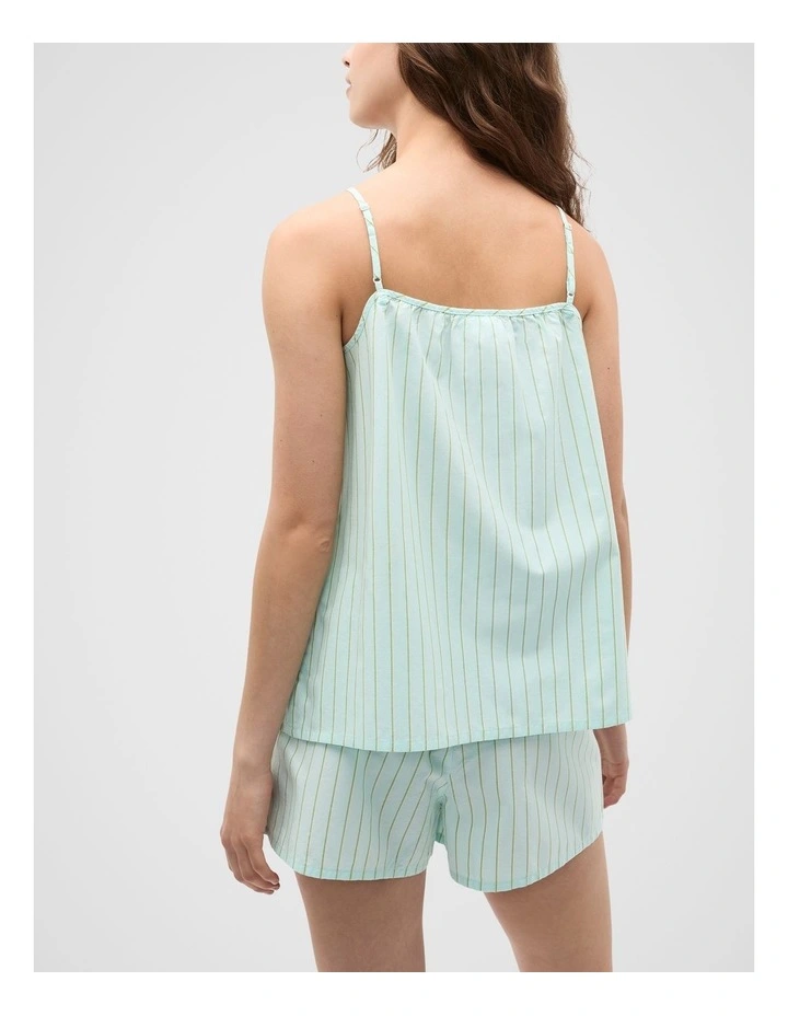 Stripe Cami And Short Pyjama Set in Skyway image 2